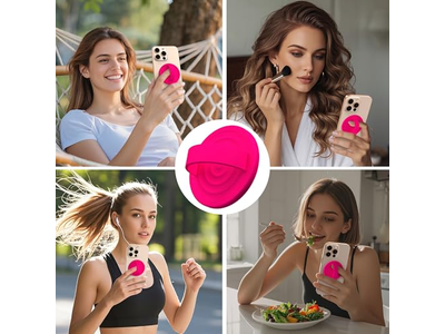 Magnetische Telefon Ring Griffhalter Silikon Fingerschleife Neon Rosa