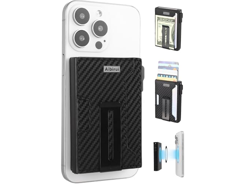 Magnetische Pop-Up Geldbörse für iPhone Hält 8 Karten und Rechnungen