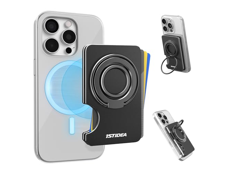 MagSafe Portemonnaie Magnetische Telefonkartenhalter Slim Hard Hülle Schwarz