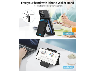 2-in-1 Geldbörse mit Verstellbarem Ständer und Offenem Id-Fenster Magnetisch 9 Ca