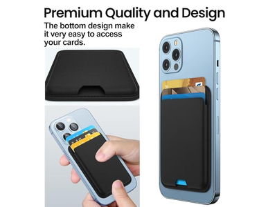 2-Pack Magnetische Geldbörse Kompatibel mit MagSafe für iPhone Kartenhalter