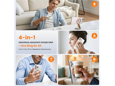 4-in-1 Magnetischer Telefongriffständer mit Fingerschlaufe und Kickstand