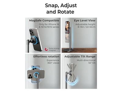 Verstellbarer Magnetischer iPhone Ständer für Schreibtisch-Telefonhalter