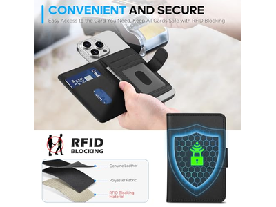 Echtleder Magnetkartenhalter mit Rfid-Blockierung und 6 Steckplätzen