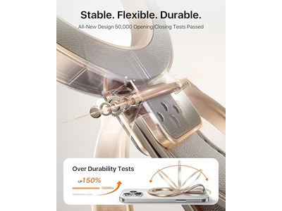 Leder Magnetische Handygriff mit Verstellbarem Ring-Kickstand für MagSafe