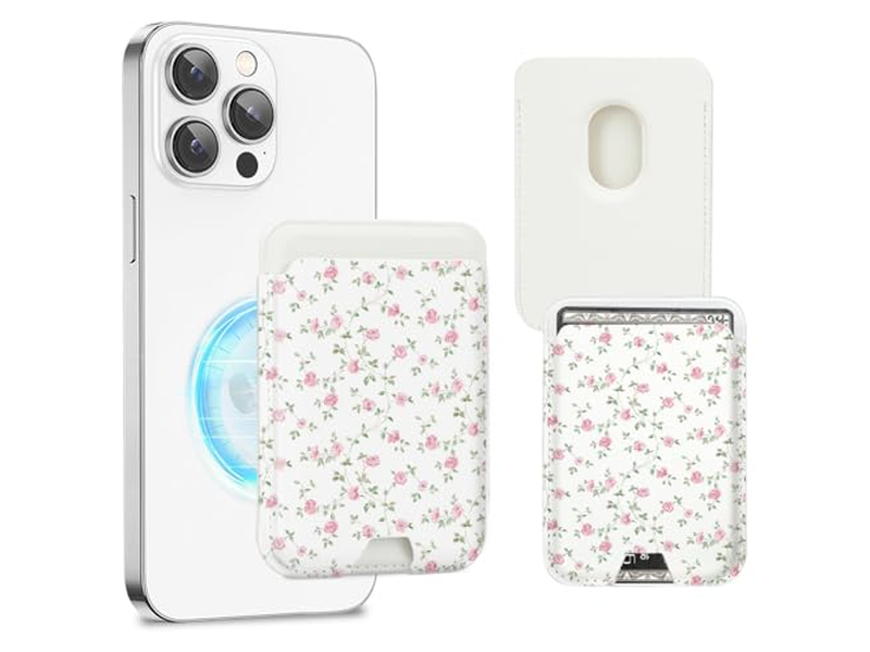 Magnetkartenhalter Geldbörse Kompatibel mit iPhone Passt 3 Karten Rosa