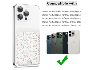 Magnetkartenhalter Geldbörse Kompatibel mit iPhone Passt 3 Karten Rosa