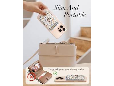 Magnetkartenhalter Geldbörse mit Blumenmuster für iPhone Serie