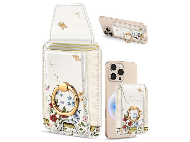 Magnetkartenhalter mit Ringständer für Telefon - Passend für 7 Karten