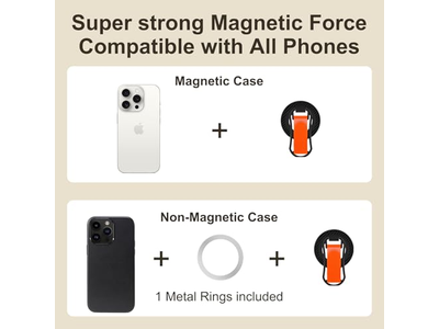 Magnetischer Handygriff für Ständer Verstellbare Fingerhalterschleife für Smart