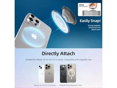 Magnetische Handygriffhalterung mit Klappbarem Ständer Transparent Rosa