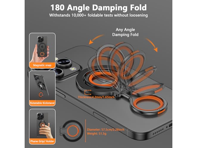 Magnetischer Telefongriffständer mit Verstellbarem Kickstand und Fingergurt