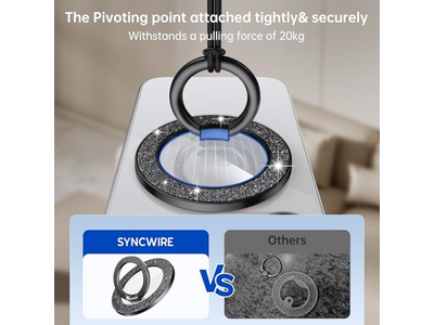 Magnetischer Handygriff mit Drehbarem Kickstand und Abnehmbarem Zubehör