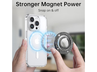 Magnetischer Handygriff mit Drehbarem Kickstand und Abnehmbarem Zubehör