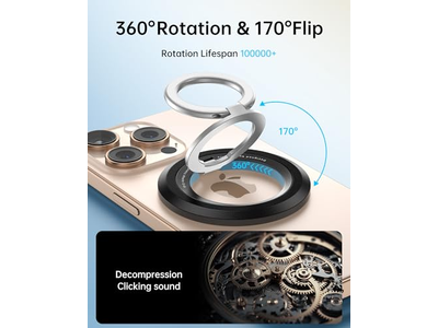 Magnetische Telefonhalterung mit 360-Grad-Rotation und Beidseitigem Griff-Kompatibi
