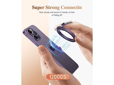 Magnetischer Ringhalter mit Verstellbarem Ständer und Kickstand - Purpl