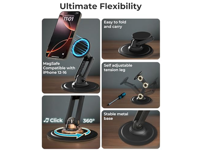 Magnetischer Telefonständer für Schreibtisch Mag360 Verstellbarer MagSafe Ständer