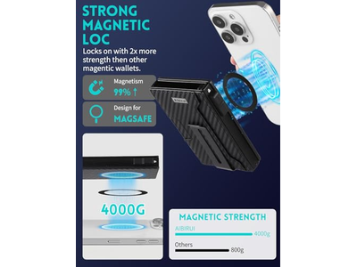 Magnetische Pop-Up Geldbörse für iPhone Hält 8 Karten und Rechnungen