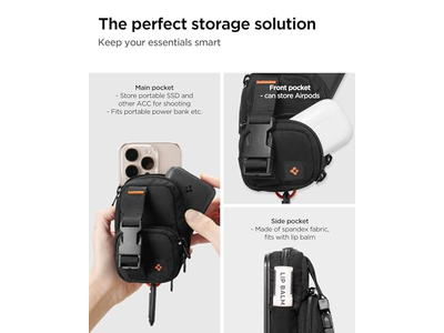 Magnettasche Organizer für Ssd und Kartenspeicher mit Clip - Schwarz