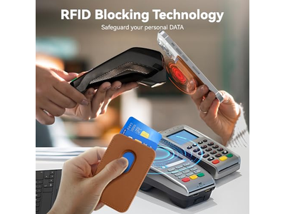 Magnetische Rfid Leder Kartenhalter für iPhone Stick-On Zubehör Br