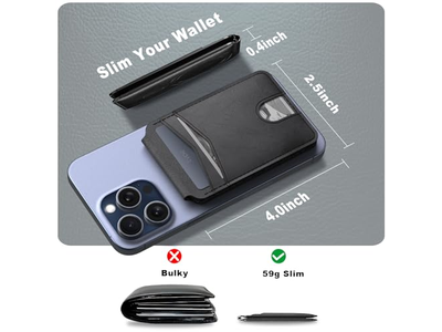 Magnetische Geldbörse und Kartenhalter Kompatibel mit Magsafe für iPhone - B