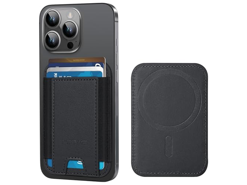 Magnetische Geldbörse für iPhone 7 Kartenhalter Leder Minimalistisch Rfid Bl