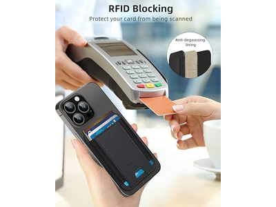 Magnetische Geldbörse für iPhone 7 Kartenhalter Leder Minimalistisch Rfid Bl