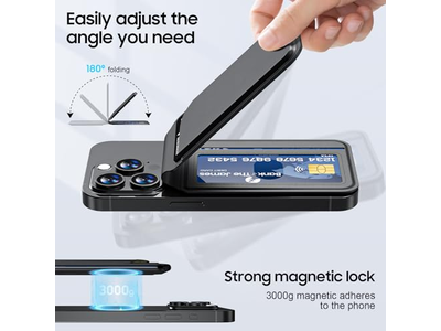 Magnetische Geldbörse für iPhone Verstellbare Lederkartenhalter Rfid Block