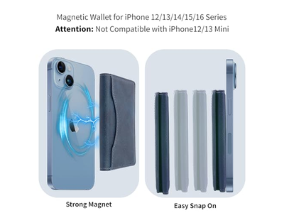 Magnetische Geldbörse für iPhone Kartenhalter Blau