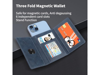 Magnetische Geldbörse für iPhone Kartenhalter Blau