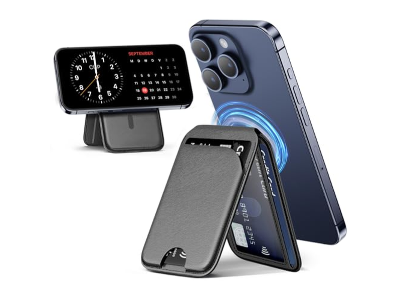 Magnetische Brieftasche für Handy Verstellbare Lederkartenhalter und Ständer