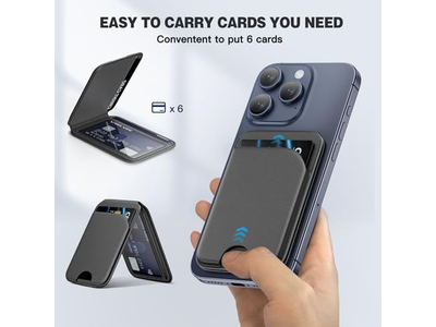 Magnetische Brieftasche für Handy Verstellbare Lederkartenhalter und Ständer
