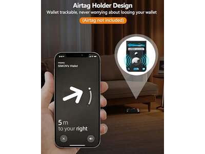 Magnetischer Geldbörsenständer mit Airtaghalter Id Fenster 4 Kartenfächer Rfi