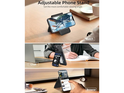 Magnetischer Geldbörsenständer mit Airtaghalter Id Fenster 4 Kartenfächer Rfi