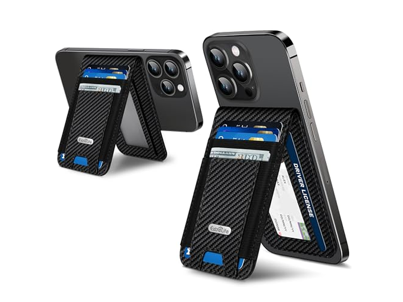 Magnetischer Portemonnaieständer mit Id Fenster und 4 Kartenfächern Rfid Blockierung