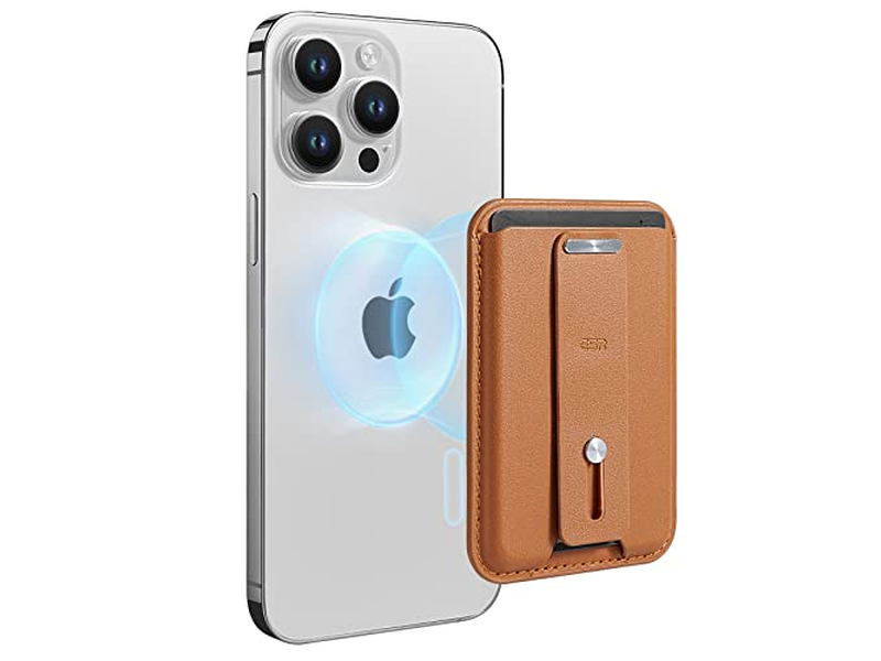 Magnet Geldbörse mit 3-Karten-Halter und Fingerschlaufe Vegan Leder Bro