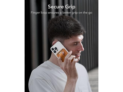 Magnet Geldbörse mit 3-Karten-Halter und Fingerschlaufe Vegan Leder Bro