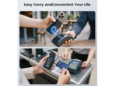 Magnetisches Portemonnaie mit Verstellbarem 360-Grad-Ring und Rfid Sperrklappe