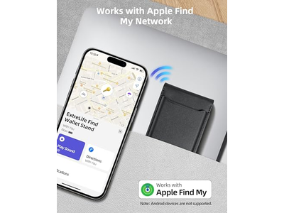 Magnet Geldbörse mit Verstellbarem Ständer 3 Kartenfächer Vegan Leder Bl