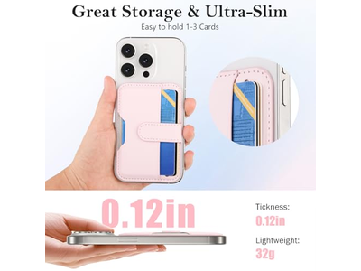 Magnetische Geldbörse mit Kartenhalter für Magsafe Kompatible Telefone - Rosa