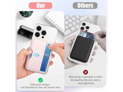 Magnetische Geldbörse mit Kartenhalter für Magsafe Kompatible Telefone - Rosa