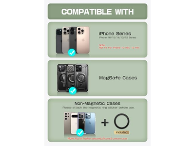 Magnetische Geldbörse mit Ständer Hält 6 Karten Rfid Blockieren Telefon Ständer