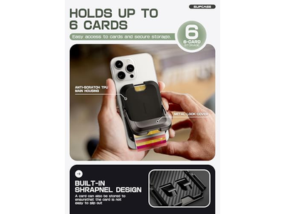 Magnetische Geldbörse mit Ständer Hält 6 Karten Rfid Blockieren Telefon Ständer