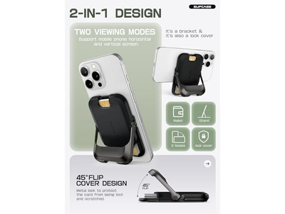 Magnetische Geldbörse mit Ständer Hält 6 Karten Rfid Blockieren Telefon Ständer