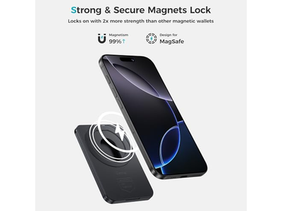 Magnetische Geldbörse mit Ständer Minimalistische Kartenhalter für iPhone Rfid Bl