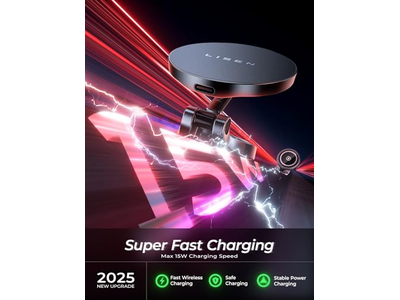 Magsafe Autohalterung Ladegerät, 15w Schnelles Laden Magnetisches Drahtloses Autoladegerät