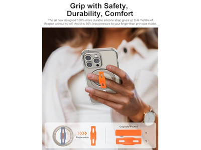 MagSafe Kompatibler Telefongriffständer mit Austauschbarem Fingergurt