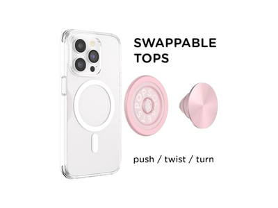 MagSafe Handygriff mit Kickstand und Wechselbarer Top Staubiger Rose