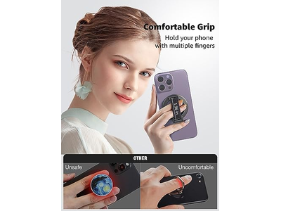 MagSafe Handygriff mit Abnehmbarem Magnetringhalter und Kickstand