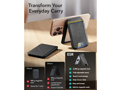 MagSafe Portemonnaie 5 Kartenhalter Rfid Blockierung Schlank Verstellbaren Ständer